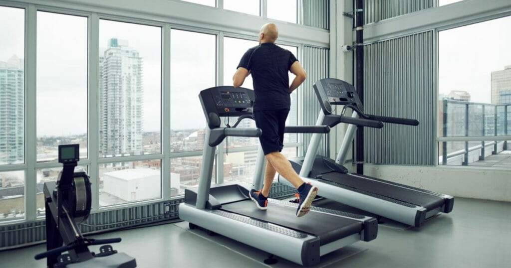 Man Exercising on a treadmill