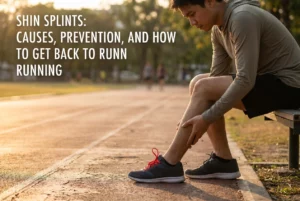 Professional header image for educational tutorial: Shin splints: causes, prevention, and how to get back to ...